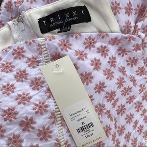 Trixxi pink XL Eyelet Skater embroidered Dress NWT sundress short cutout spring